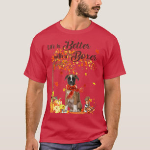 Camiseta Boxer Maple Tree Thankding Day Cute Dog Fall Pr