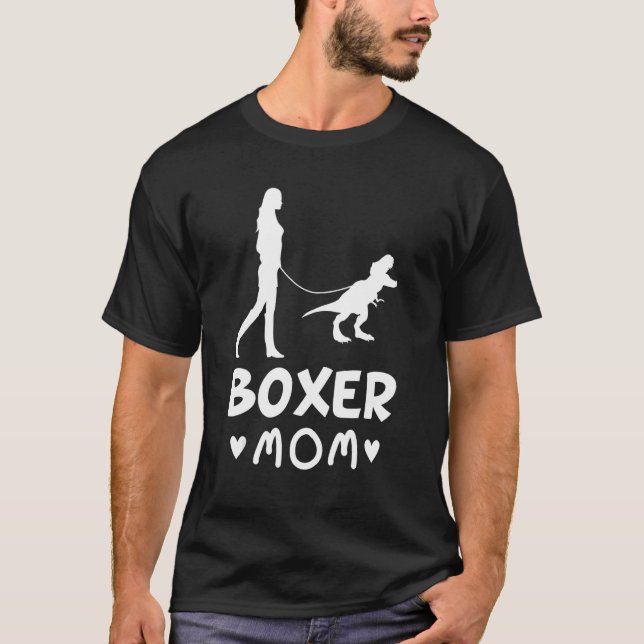 Camiseta Boxer Mom Dog Dinosaur Dog Mom Life (Anverso)