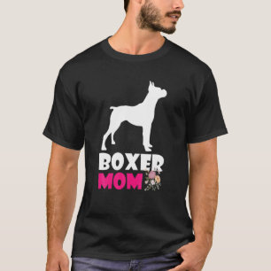 Camiseta Boxer Mom Funny Dog Mom, Perro Amante Flores Gráfi