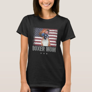 Camiseta Boxer Mom Retro Estados Unidos Bandera Patriótica