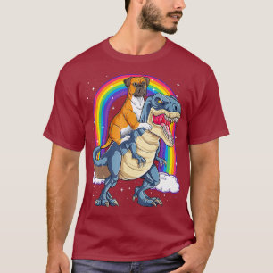 Camiseta Boxer Montando Dinosaur T rex Gift Perro Lover Niñ