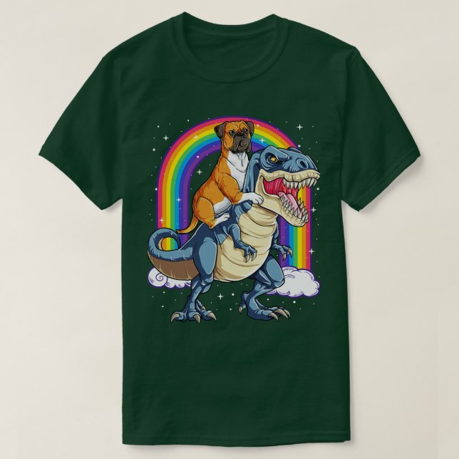 Camiseta Boxer montando el arcoiris de dinosaurio para homb (Diseño del anverso)