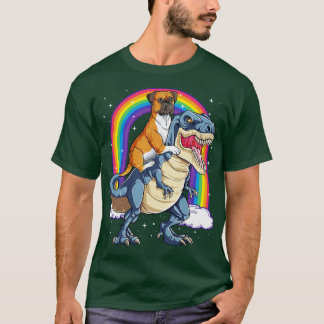 Camiseta Boxer montando el arcoiris de dinosaurio para homb