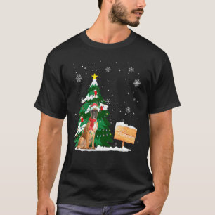 Camiseta Boxer Navidades de perro lucen reno Santa Hat navi