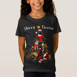Camiseta Boxer Perro Árbol de Navidad Perro amante de Navid