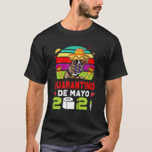 Camiseta Boxer Perro Face Mask Quarantino Funny Cinco De Ma