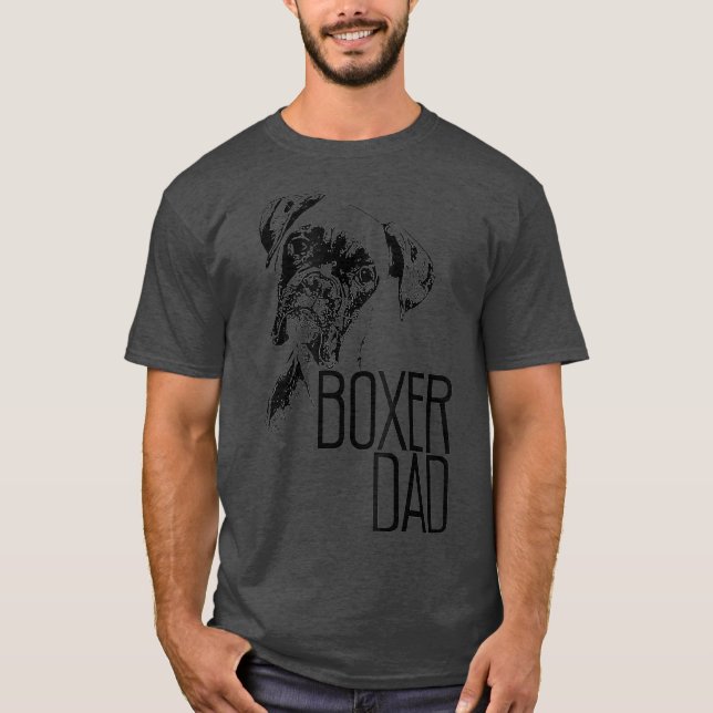 CAMISETA BOXER PERRO PADRE CARA T DOG LOVERS BOXER DAD GIFT (Anverso)