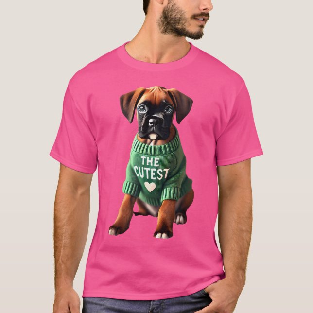 Camiseta Boxer Shirt Boxie Mamá Papá Doggie Boxer Bull (Anverso)