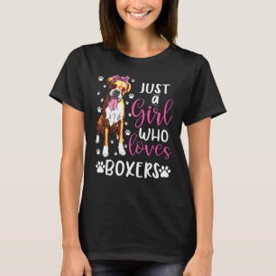 Camiseta Boxer, sólo un Chica que ama a los Chicas de perro
