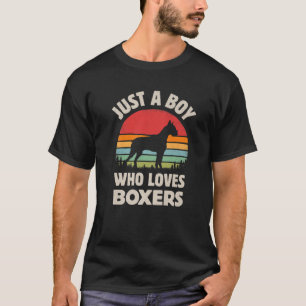 Camiseta Boxer Sólo Un Niño Que Ama A Los Perros Hombres Re