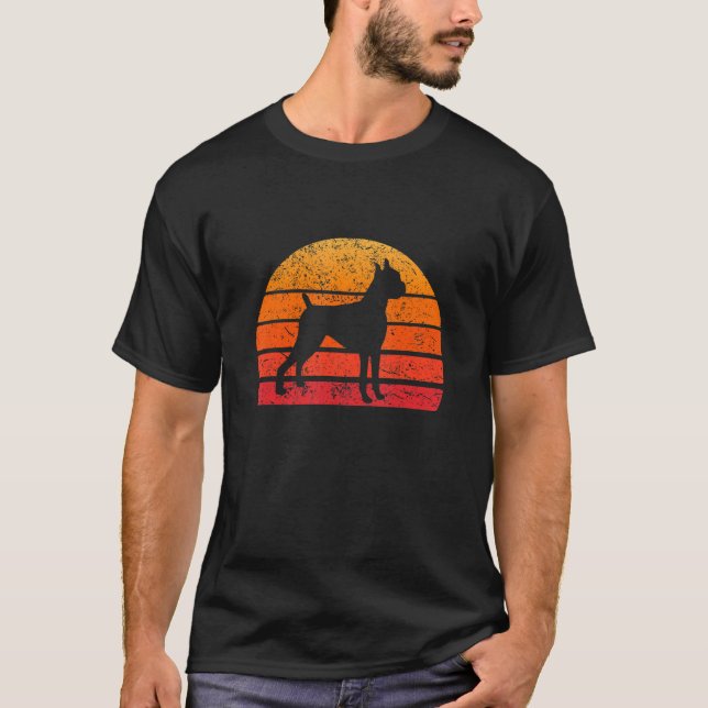 Camiseta Boxer T Shirt Perro retro Perro angustiado Sol (Anverso)