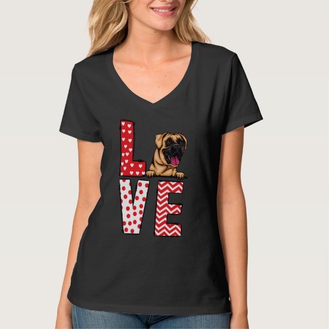 Camiseta Boxer Valentines Day Love Valentine Cute Hearts (Anverso)