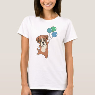 Camiseta Boxer vuela globos y perros de animales dulces