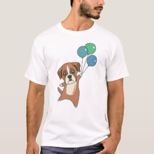 Camiseta Boxer vuela globos y perros de animales dulces