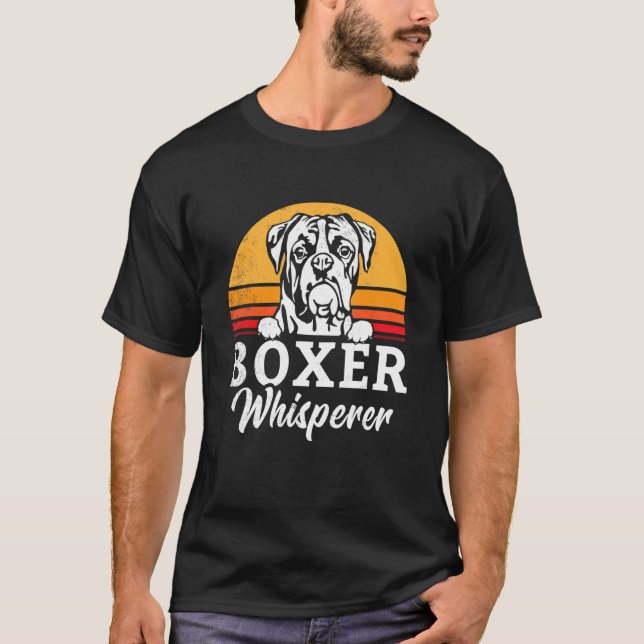 Camiseta Boxer Whisperer retro sunset tema divertido para p (Anverso)
