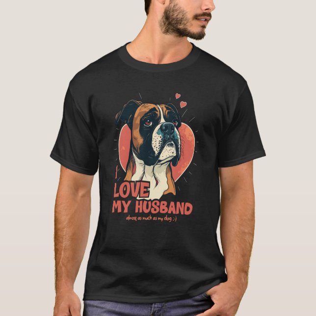 Camiseta Boxerdog Con Corazón Amo A Mi Marido 3 (Anverso)
