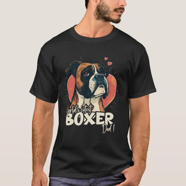 Camiseta Boxerdog Con Corazón Cutest Boxerdad (Anverso)