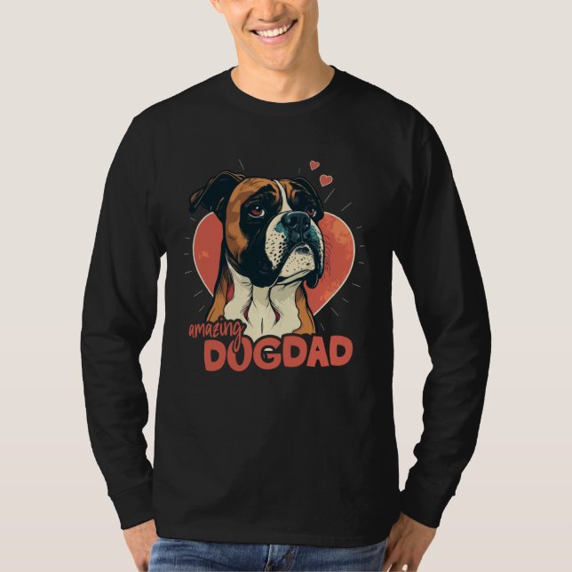 Camiseta Boxerdog With Heartdecoration Amazing Dogdad  1 (Anverso)