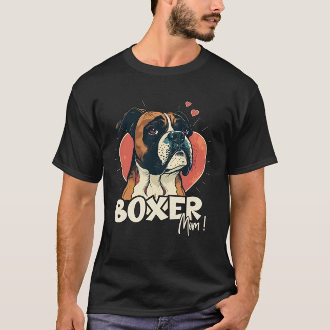 Camiseta Boxerdog with heartdecoration Boxermom (Anverso)