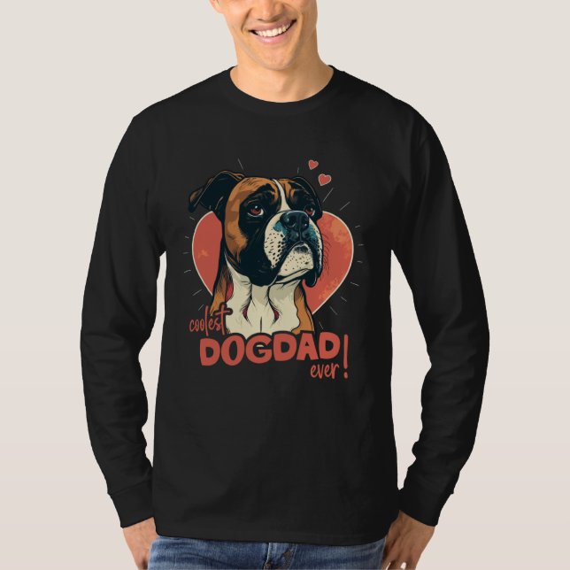 Camiseta Boxerdog With Heartdecoration  Coolest Dogdad (Anverso)