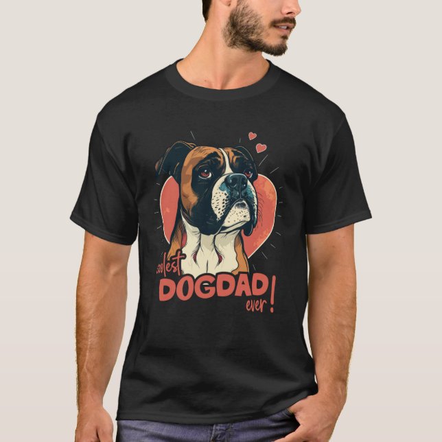 Camiseta Boxerdog With Heartdecoration  Coolest Dogdad (Anverso)