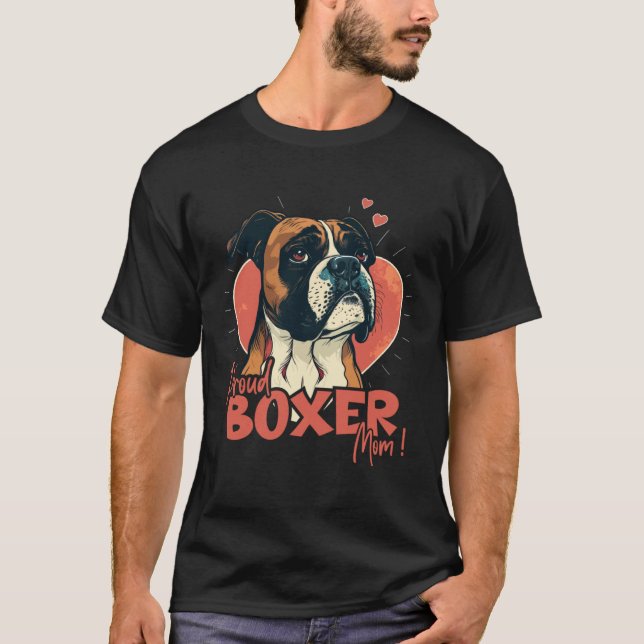 Camiseta Boxerdog with heartdecoration Proud Boxermom (Anverso)