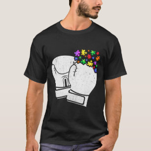 Camiseta Boxing Autism Puzzle Men Mujeres Niños Autism Awar