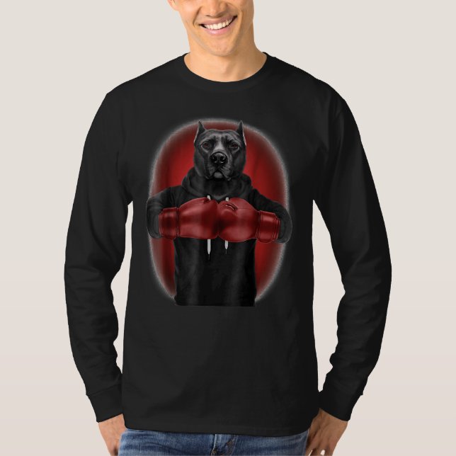 Camiseta Boxing Black Pit Bulldog guerrero de artes marcial (Anverso)