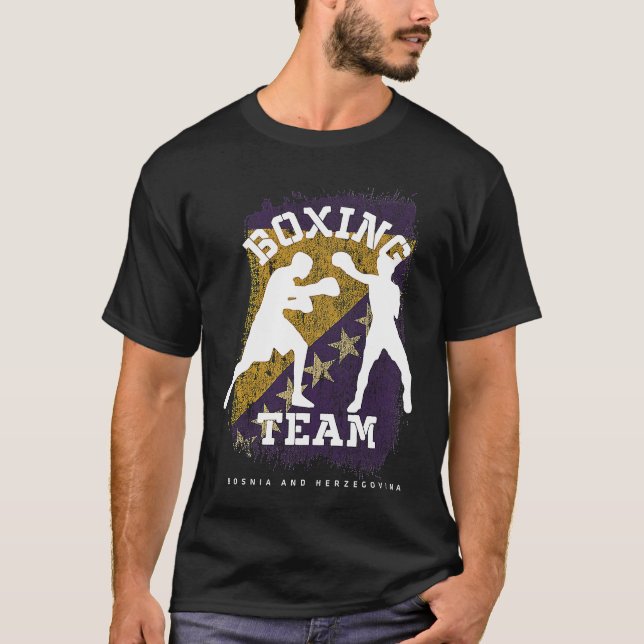 Camiseta Boxing Bosnia & Herzegovina Combat Sports Fighter  (Anverso)