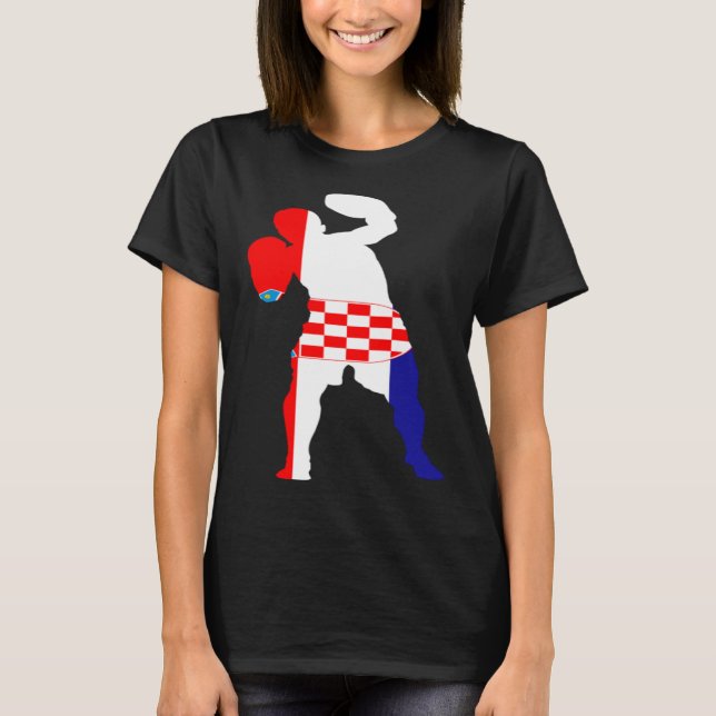 Camiseta Boxing Croatia Flag Men Boys Box Male Competitive  (Anverso)