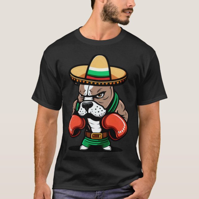 Camiseta Boxing Dog Cinco De Mayo (Anverso)