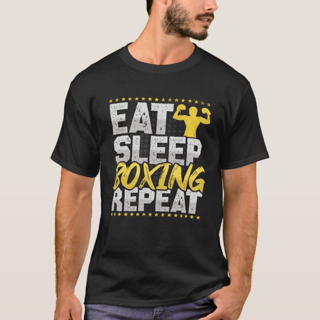 Camiseta Boxing Eat Sleep Repeat Boxing Ring Hobby Boxing (Anverso)