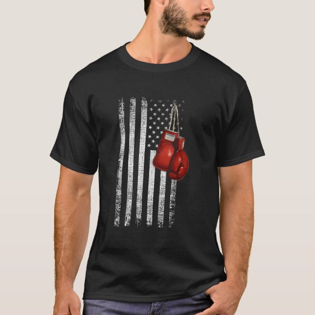 Camiseta Boxing Gloves Distressed United States Flag (Anverso)