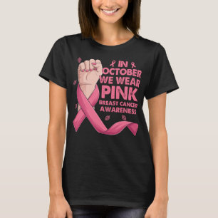 Camiseta Boxing Hand En Octubre Usamos Cáncer De Mama Rosa
