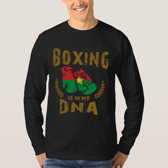 Camiseta Boxing is in my D N A Burkina Faso Flag Boxing Glo (Anverso)