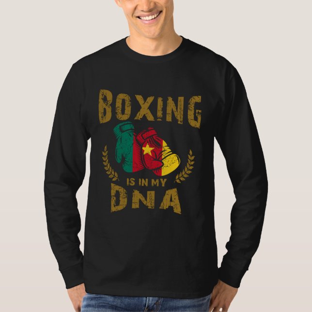 Camiseta Boxing is in my D N A Cameroon Flag Boxing Gloves (Anverso)