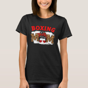 Camiseta Boxing Mom Messy Bun Cute Día de la Madre Balonces