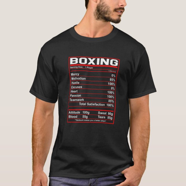 Camiseta Boxing Nutrition Facts Boxer (Anverso)