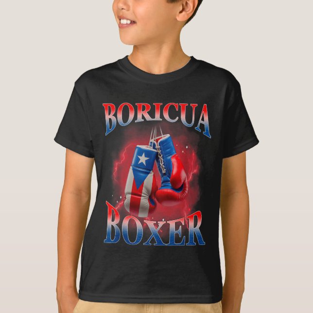 Camiseta Boxing Puerto Rico Boricua Boxer Puerto Rican  (Anverso)