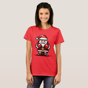 Camiseta Boxing Santa - Navidades retro de píxeles luchan c