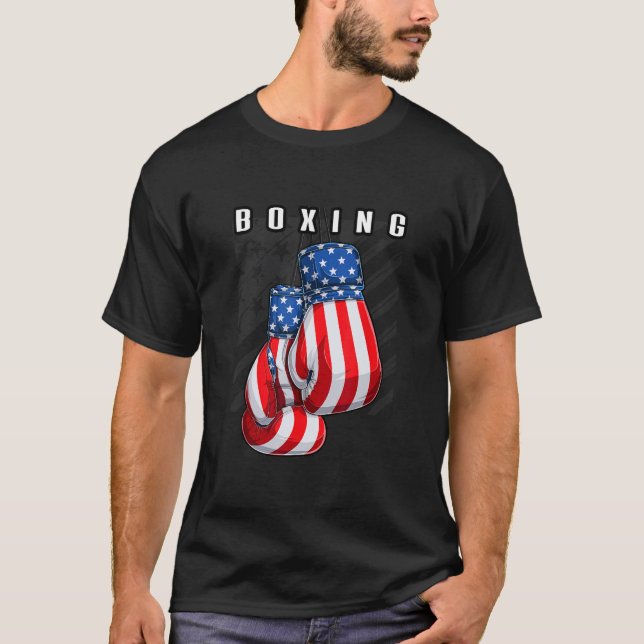 Camiseta Boxing USA American Flag Boxing Gloves (Anverso)