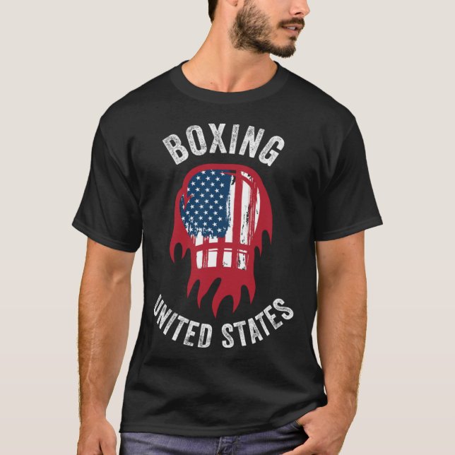 Camiseta Boxing USA Support the Team  USA Flag Boxer (Anverso)