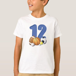 Camiseta Boy 12th Birthday Sports Balls