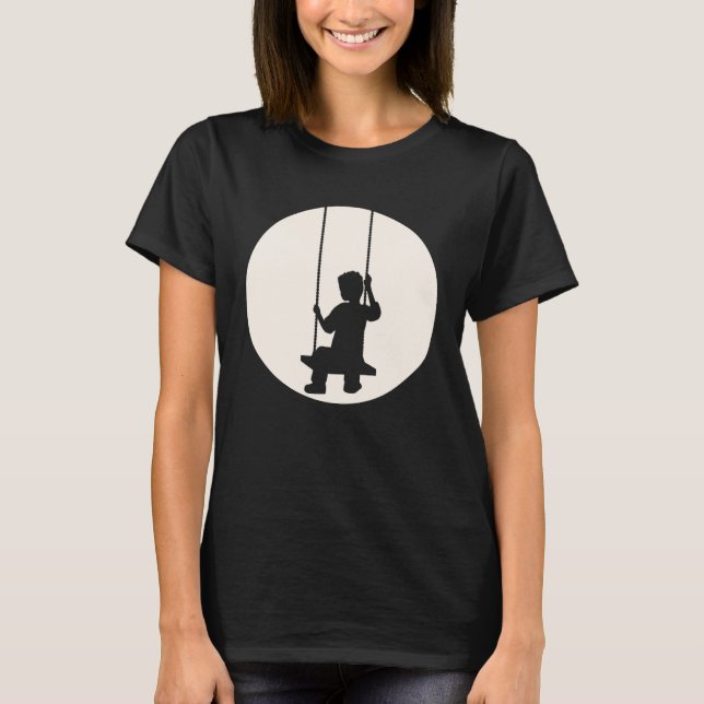Camiseta Boy Child Swing Sad Set Seat Moon Swinging Sun Nig (Anverso)