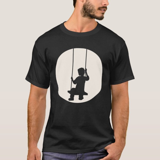 Camiseta Boy Child Swing Sad Set Seat Moon Swinging Sun Nig (Anverso)