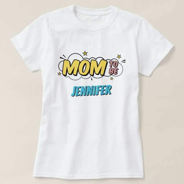 Camiseta Boy Comic Book Superhero Baby Shower Mom (Diseño del anverso)