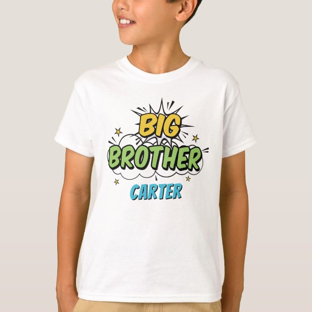 Camiseta Boy Comic Book Superhéroe Baby Shower Gran Hermano (Anverso)