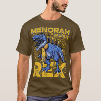 Camiseta Boy Hanukkah, Kids Hanukkah, Menorah Saurus Re