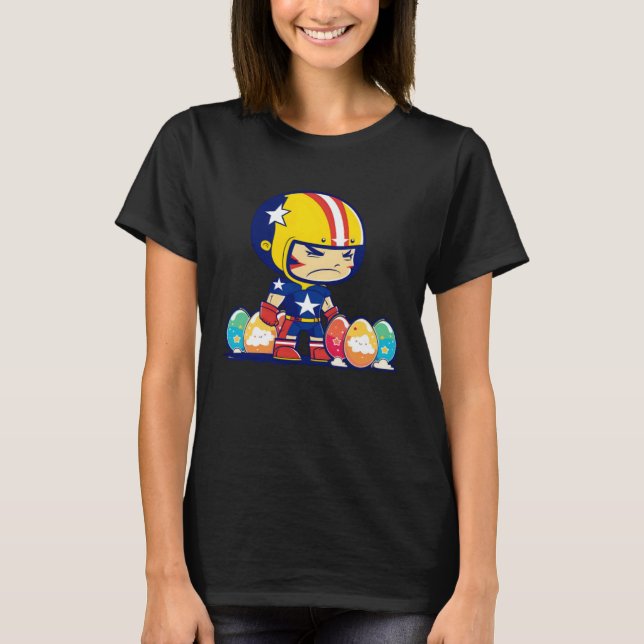 Camiseta Boy Helmet Easter Eggs Football Easter (Anverso)