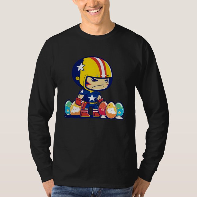 Camiseta Boy Helmet Easter Eggs Football Easter (Anverso)